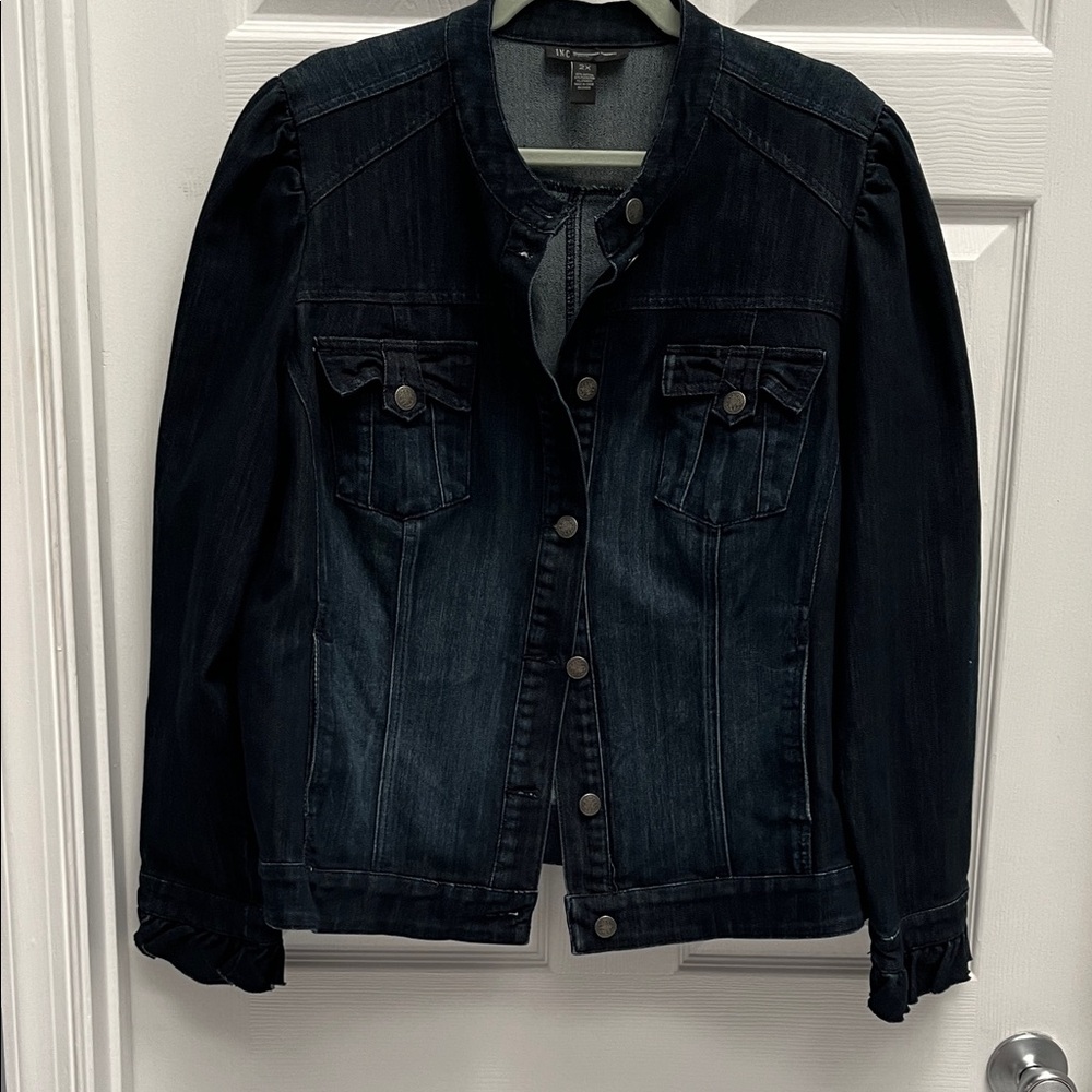 INC International Concepts Dark Blue Jean Jacket
